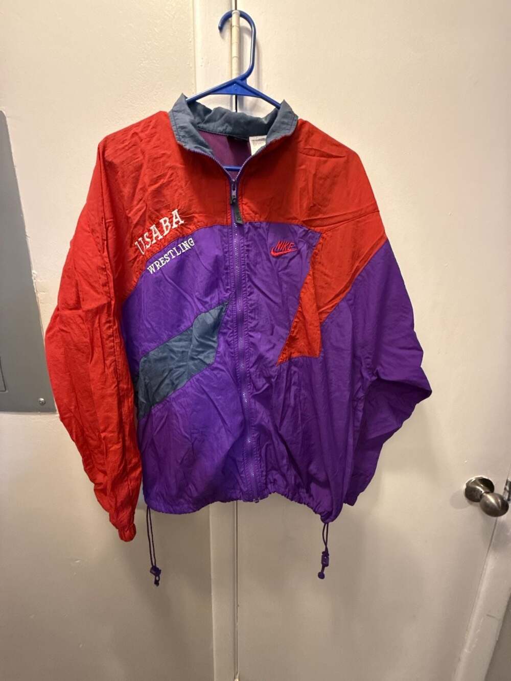 Nike USABA Wrestling Windbreaker Jacket Size L Vintage Colorblock